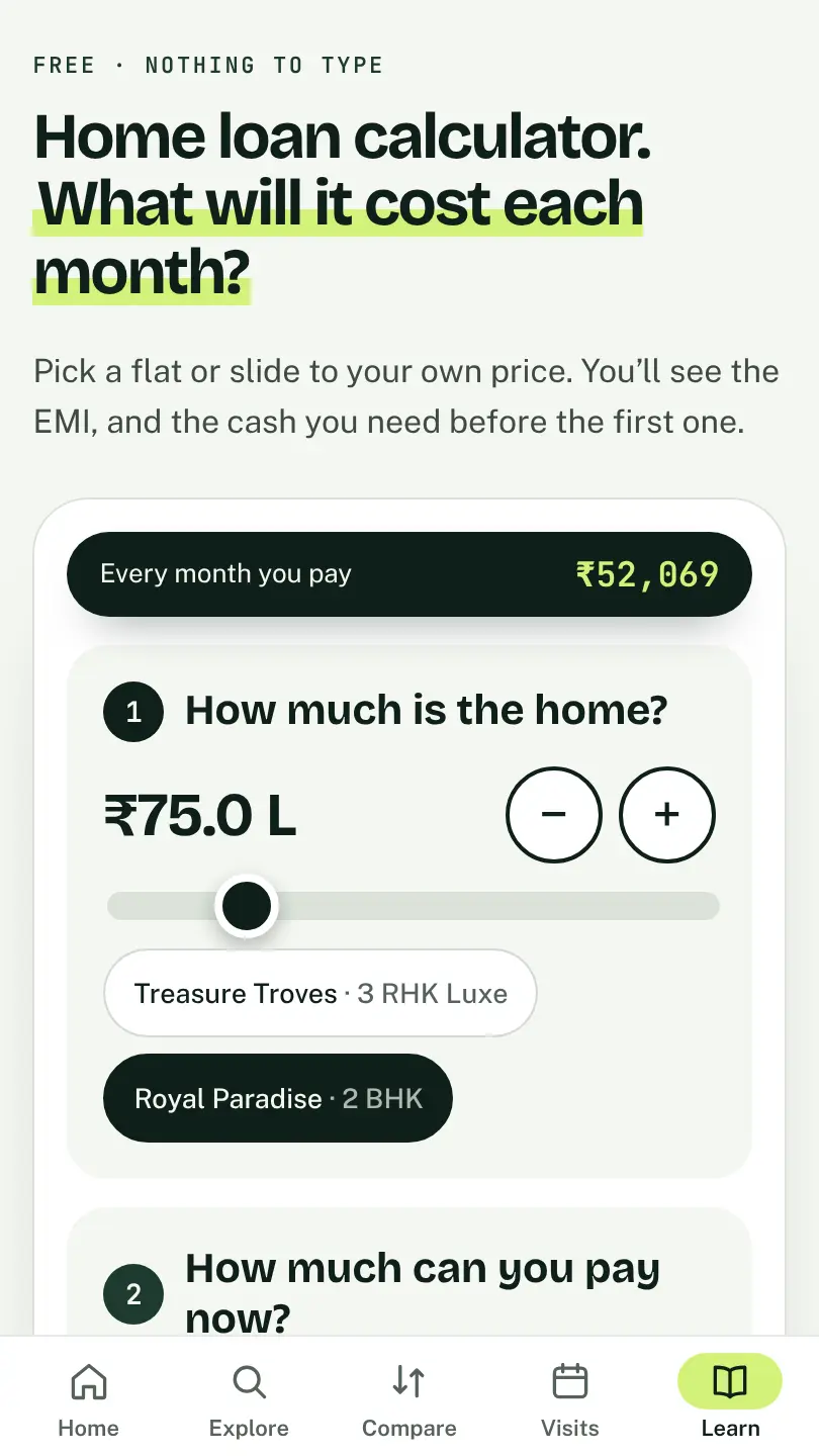 Home loan EMI calculator